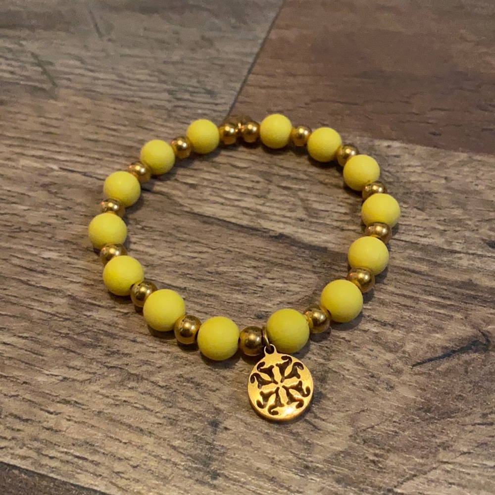 Yellow rustic cuff